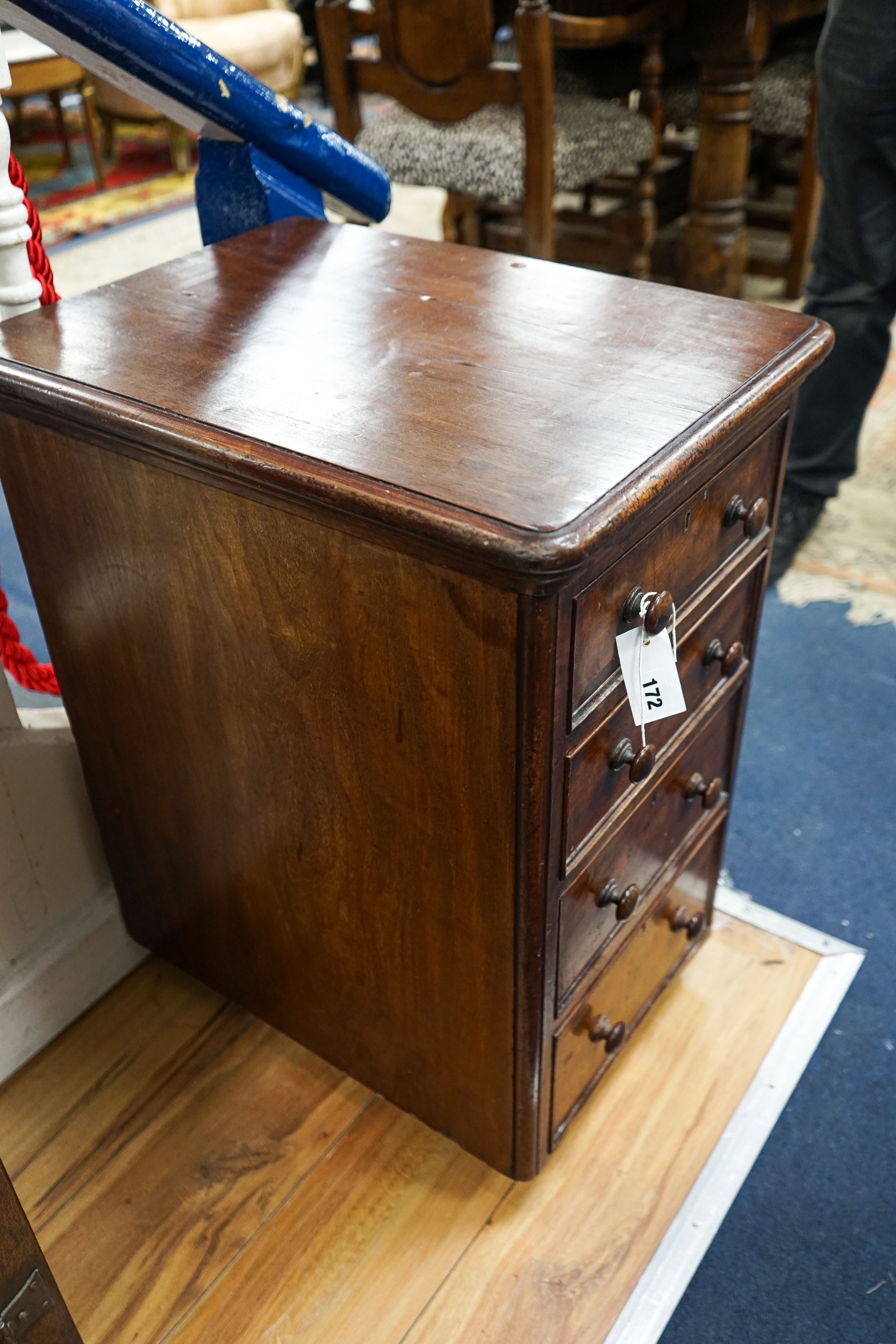 A Victorian mahogany bedside chest, width 41cm, depth 53cm, height 69cm